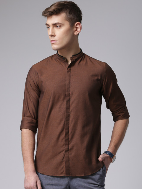 

True Blue Men Rust Brown Regular Fit Casual Shirt