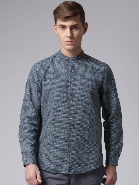 

True Blue Men Blue Printed Regular Fit Casual Shirt