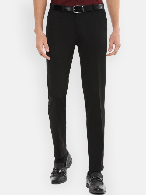 

Louis Philippe Permapress Men Black Formal Trousers