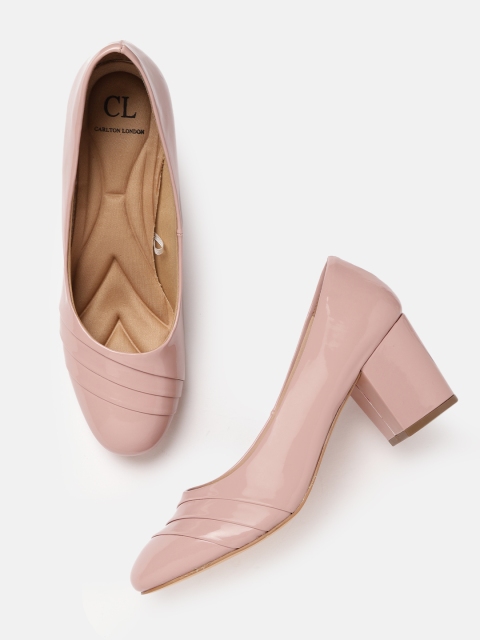 

Carlton London Pink Patent Finish Block Pumps