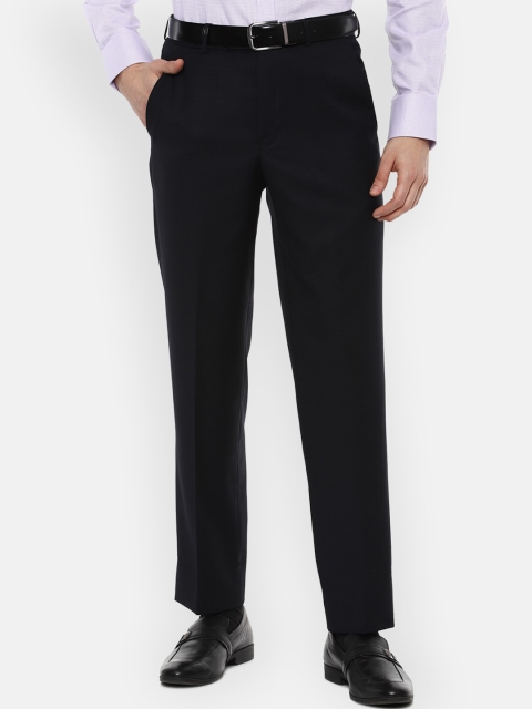 

Van Heusen Men Black Regualr Fit Self-Checked Formal Trousers