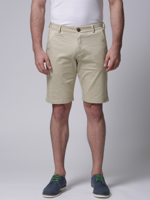 

True Blue Men Beige Printed Shorts