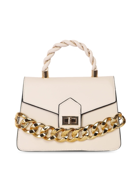 

ARTFLYCK Cream-Coloured Structured Satchel Bag