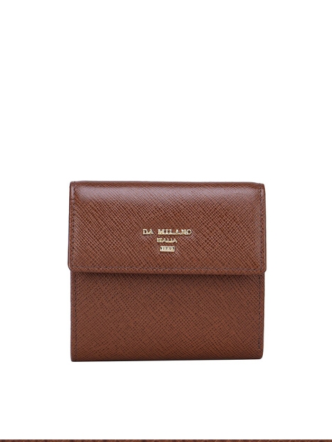 

Da Milano Women Brown Textured Leather Three Fold Wallet