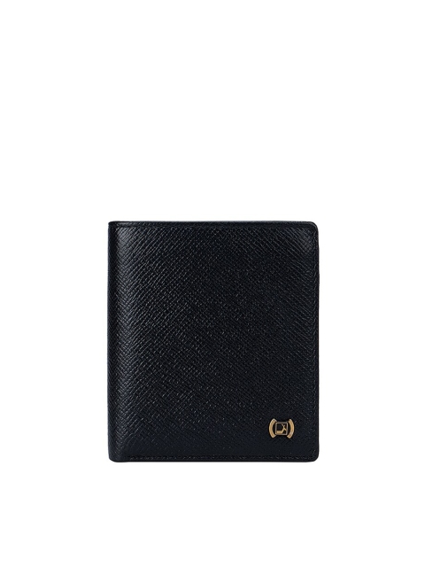 

Da Milano Men Black Textured Leather Two Fold Wallet