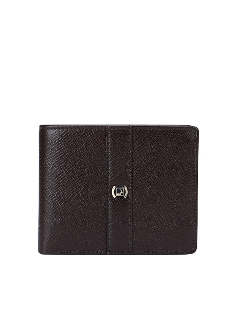 

Da Milano Men Brown Textured Leather Two Fold Wallet