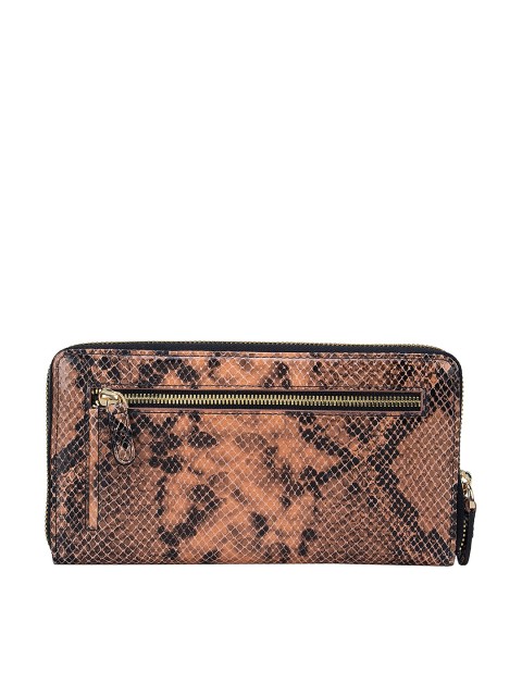 

Da Milano Women Pink & Navy Blue Textured Leather Zip Around Wallet
