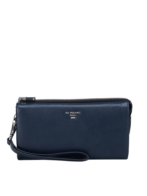 

Da Milano Women Blue Leather Zip Around Wallet
