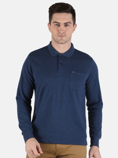 

Monte Carlo Men Blue Polo Collar Pockets T-shirt