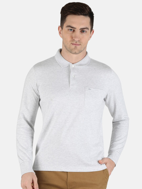 

Monte Carlo Men White Polo Collar Pockets T-shirt