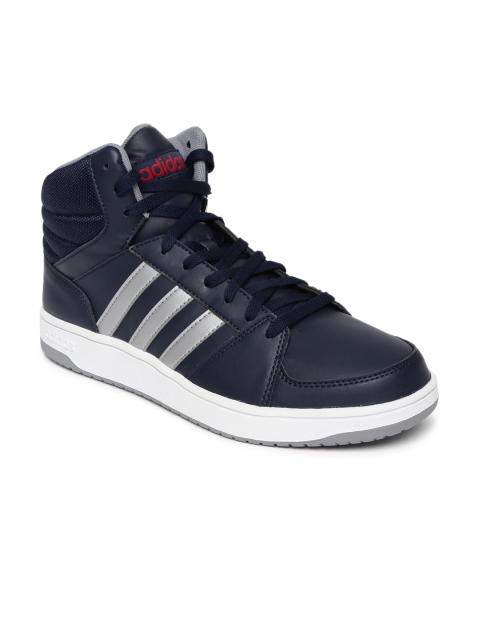 

ADIDAS NEO Men Navy Solid Hoops VS Mid-Top Sneakers, Navy blue