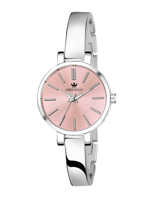 

CRESTELLO Women Pink Brass Dial & Silver Toned Bracelet Style Analogue Watch CR-JWL181