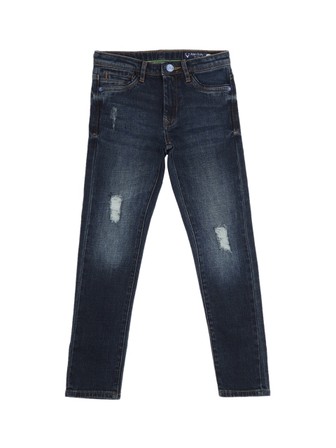 

Allen Solly Junior Boys Navy Blue Skinny Fit Mildly Distressed Heavy Fade Jeans