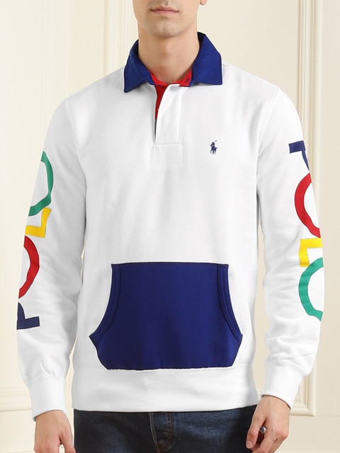

Polo Ralph Lauren Men White & Blue Polo Collar T-shirt