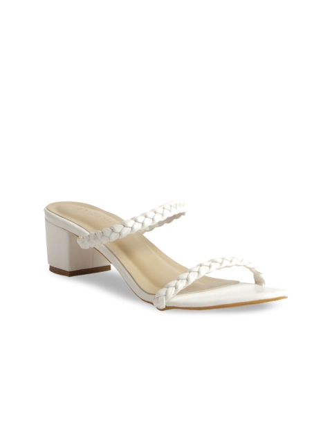 

ERIDANI Women White Block Sandals