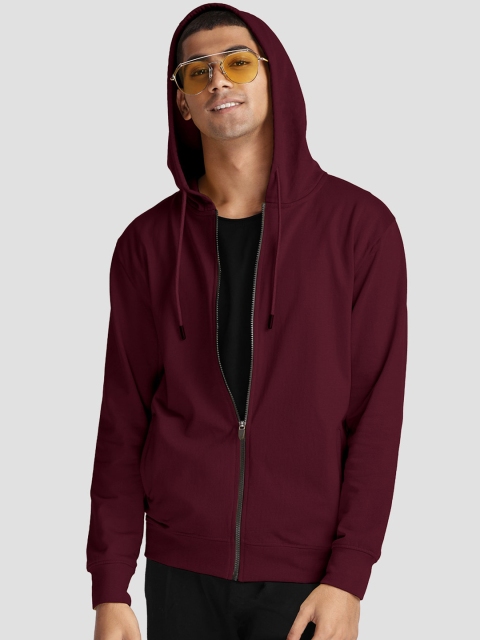 

The Souled Store Men Maroon Hooded Tailored Jacket