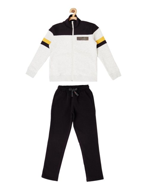 

Sweet Dreams Boys Off White & Black Solid Tracksuit