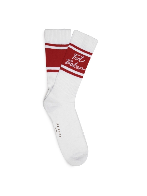 

Ted Baker Men White & Red Solid Above Ankle Socks