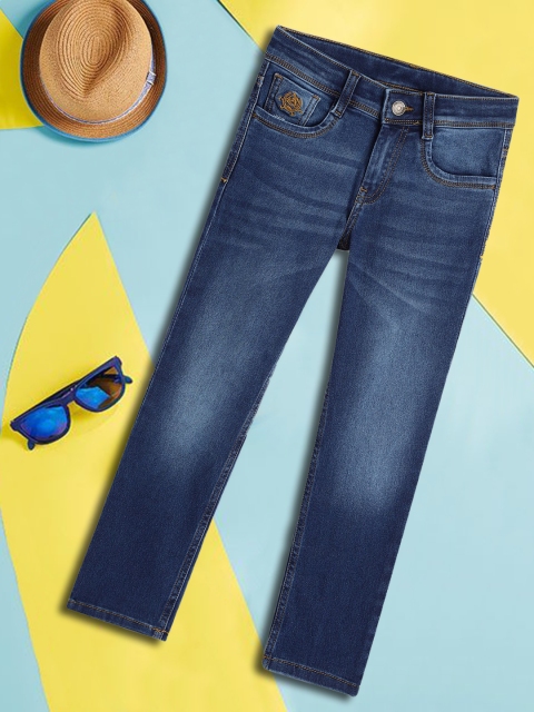 

U.S. Polo Assn. Kids Boys Blue Slim Fit Heavy Fade Stretchable Jeans
