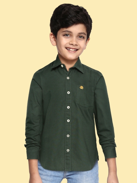 

U.S. Polo Assn. Kids Boys Green Cotton Casual Shirt