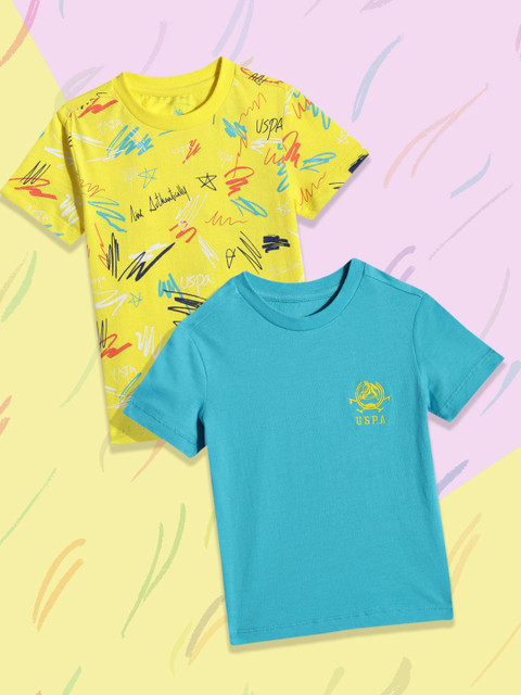 

U.S. Polo Assn. Kids Boys Pack of 2 Assorted Pure Cotton T-shirts