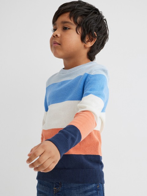 

H&M Boys Multicoloured Striped Cotton Knitted Jumper, Multi