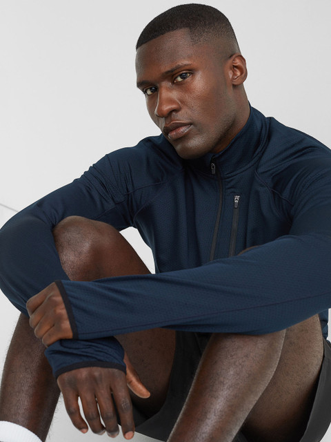 

H&M Men Blue Running Jacket Regular Fit