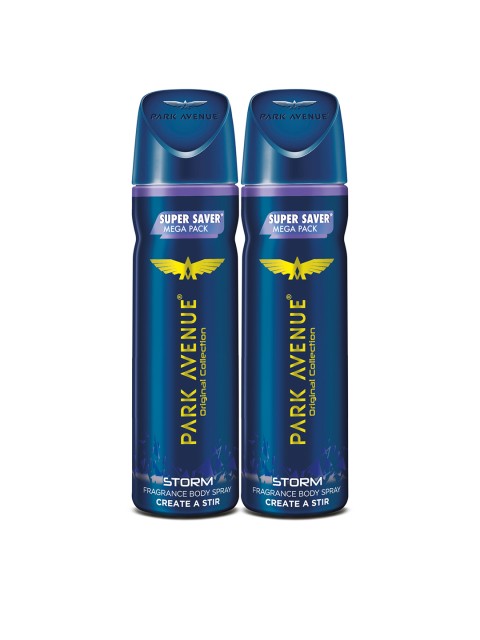 

Park Avenue Men Set of 2 Original Collection Storm Create A Stir Deodorants 220 ml Each, Blue