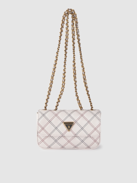 

GUESS White Quilted Shoulder Bag
