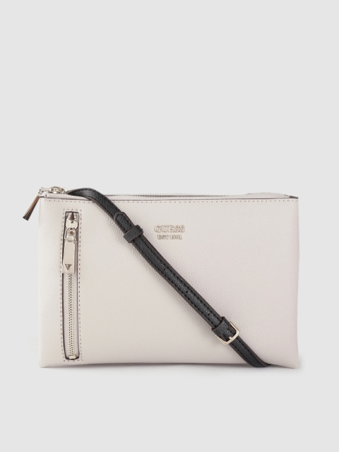 

GUESS Women Off-White Structured Sling Bag
