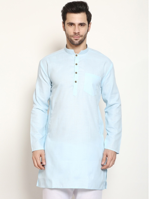 

GRACIT Men Turquoise Blue Solid Kurta