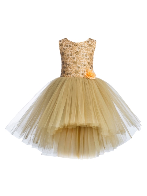 

Toy Balloon kids Girls Green Embroidered Net Dress