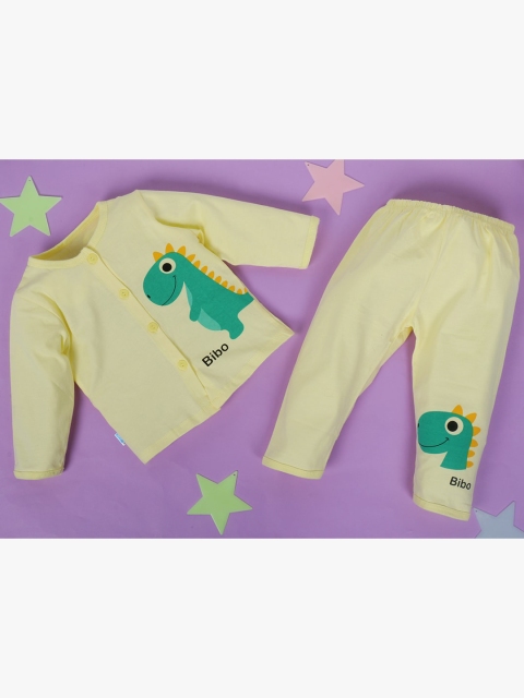 

POKORY Kids Yellow and Green Printed Babysuits