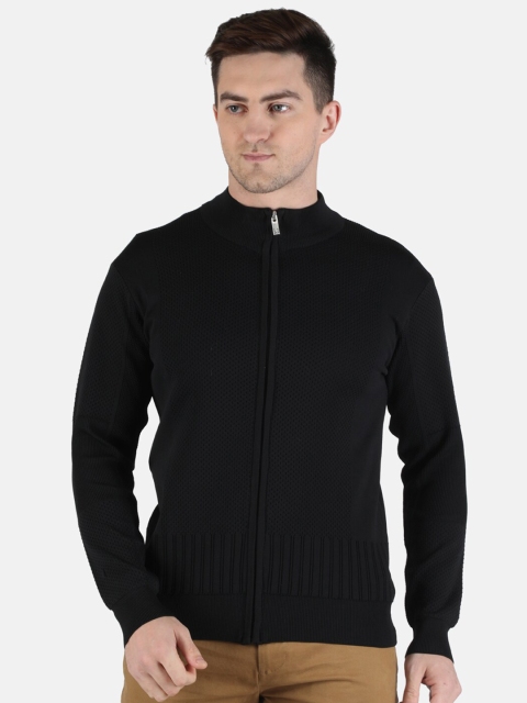 

Monte Carlo Men Black Cardigan With Mock Collar
