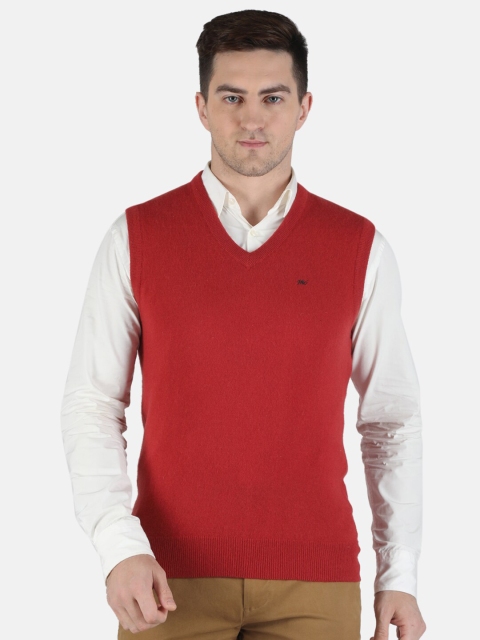 

Monte Carlo Men Orange Solid Sweater Vest