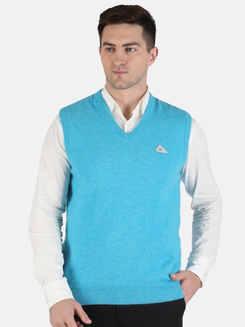 

Monte Carlo Men Blue Pure Wool Sweater Vest