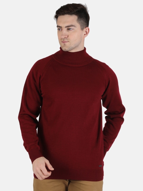 

Monte Carlo Men Maroon Solid Wool Turtle Neck Pullover