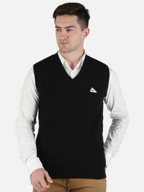 

Monte Carlo Men Black Wool Solid Sweater Vest