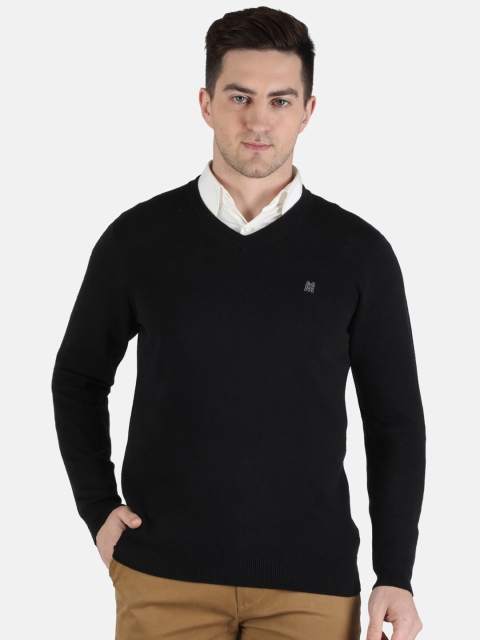 

Monte Carlo Men Black Cotton Solid Pullover Sweater