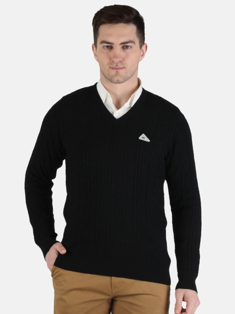 

Monte Carlo Men Black Solid Wool Self Design Pullover