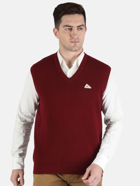 

Monte Carlo Men Maroon Solid Wool Sweater Vest