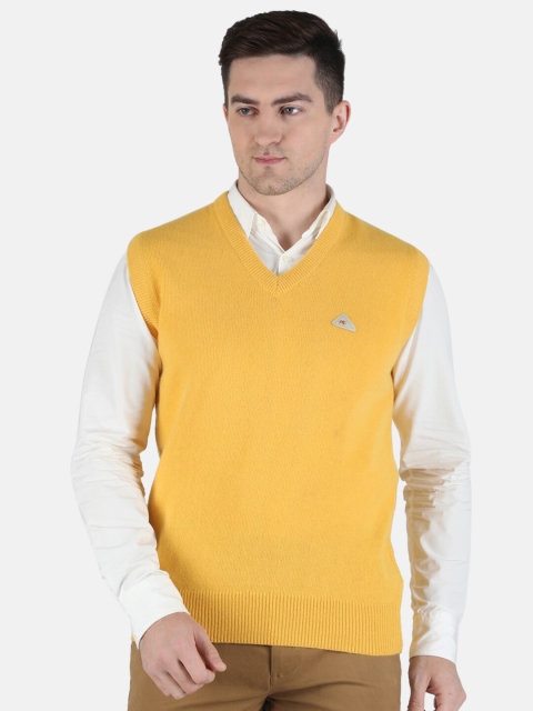 

Monte Carlo Men Yellow Solid Wool Sweater Vest