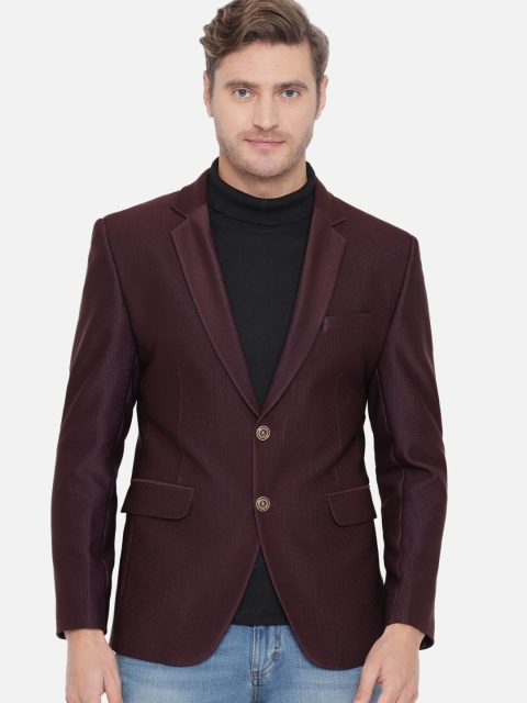 

MAXENCE Men Maroon Single Breasted Casual Blazer