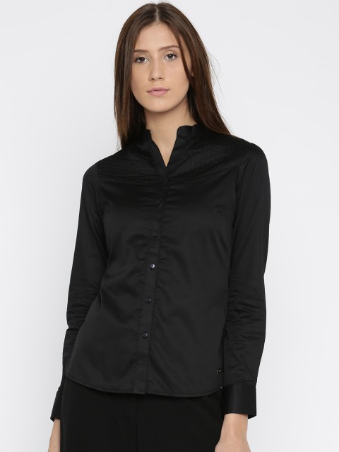

Park Avenue Women Black Solid Casual Shirt