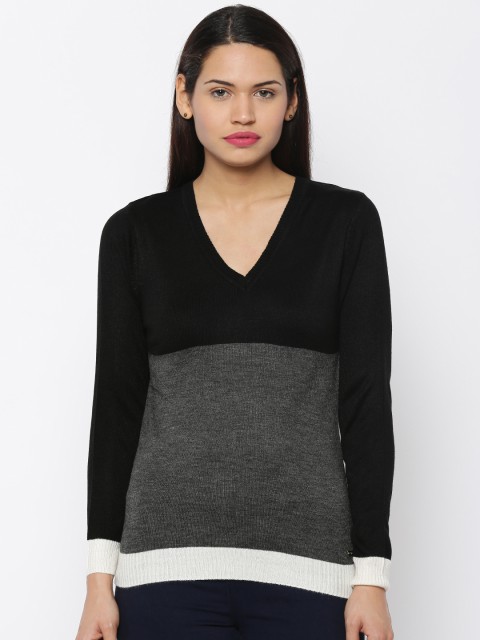 

Park Avenue Black & Grey Colourblocked Sweater