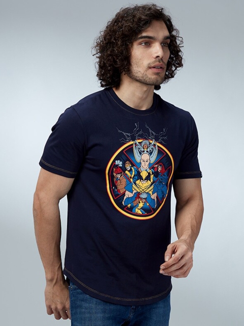

The Souled Store Men Navy Blue Printed T-shirt