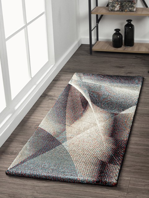 

OBSESSIONS Beige & Brown Abstract Bedroom Floor Runner