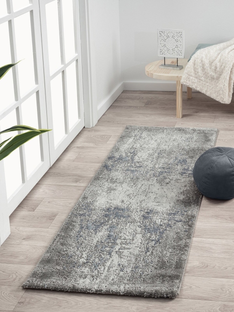 

OBSESSIONS Grey Solid Bedroom Floor Runner