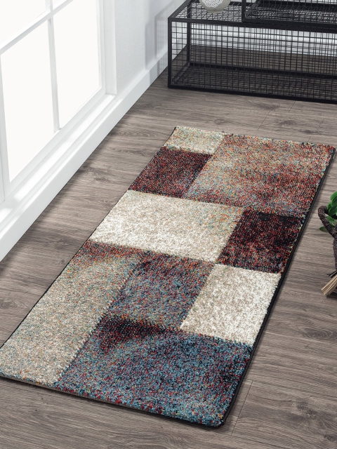 

OBSESSIONS Beige & Brown Geometric Bedroom Floor Runner