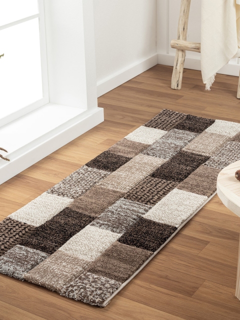 

OBSESSIONS Brown & Beige Geometric Printed Floor Runner